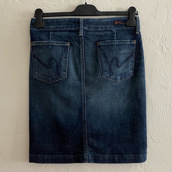CITIZENS OF HUMANITY SOPHIA BLUE DENIM KNEE LENGTH JEAN PENCIL SKIRT SIZE 26 - Picture 5 of 12